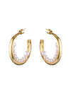 BLING BAR LUNA PEARL HOOPS