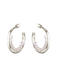 BLING BAR LUNA PEARL HOOPS