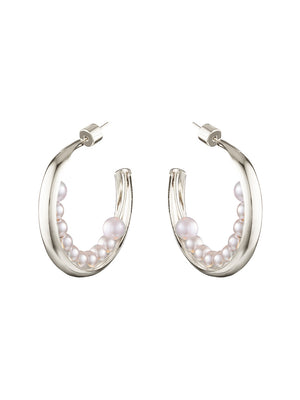 BLING BAR LUNA PEARL HOOPS