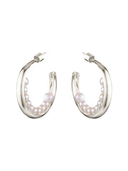 BLING BAR LUNA PEARL HOOPS