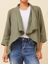 BOTTEGA MODA 3/4 SLEEVE LINEN CARDI