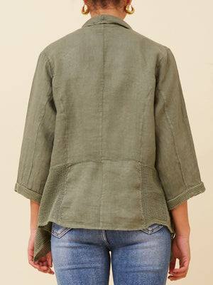 BOTTEGA MODA 3/4 SLEEVE LINEN CARDI