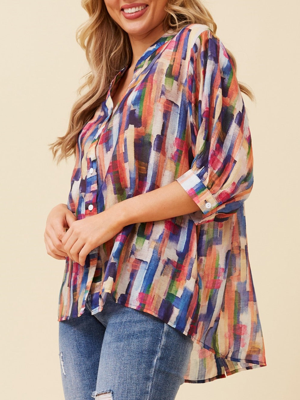 CAROLINE K MORGAN SHIRT WITH BACK BUTTONS