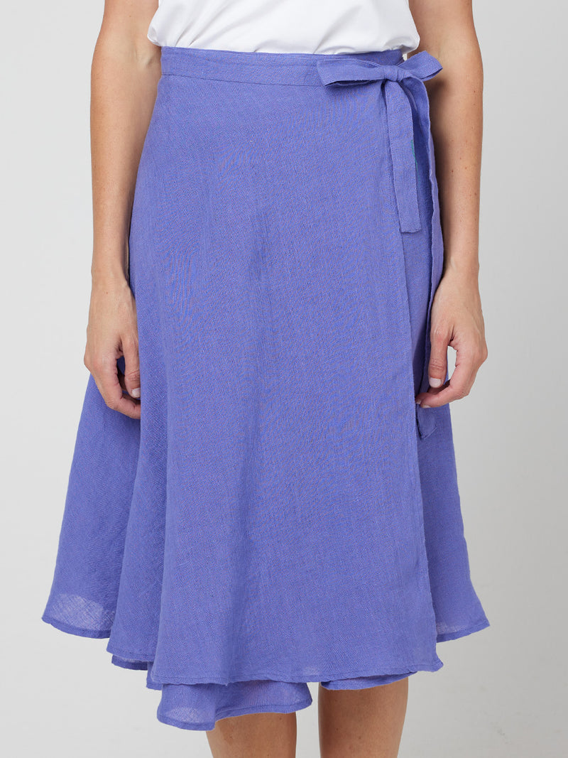 CAKE LINEN WRAP SKIRT