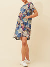 CAROLINE K MORGAN SHORT SLEEVE PRINTED DRESS