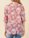 CAROLINE K MORGAN 3/4 SLEEVE PRINT SHIRT