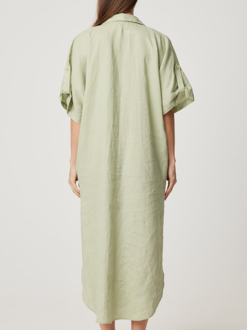 ENNI LINEN DROP SHOULDER DRESS