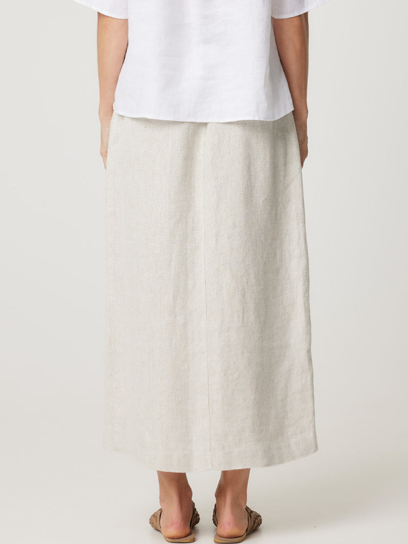 ENNI LINEN MIDI SKIRT