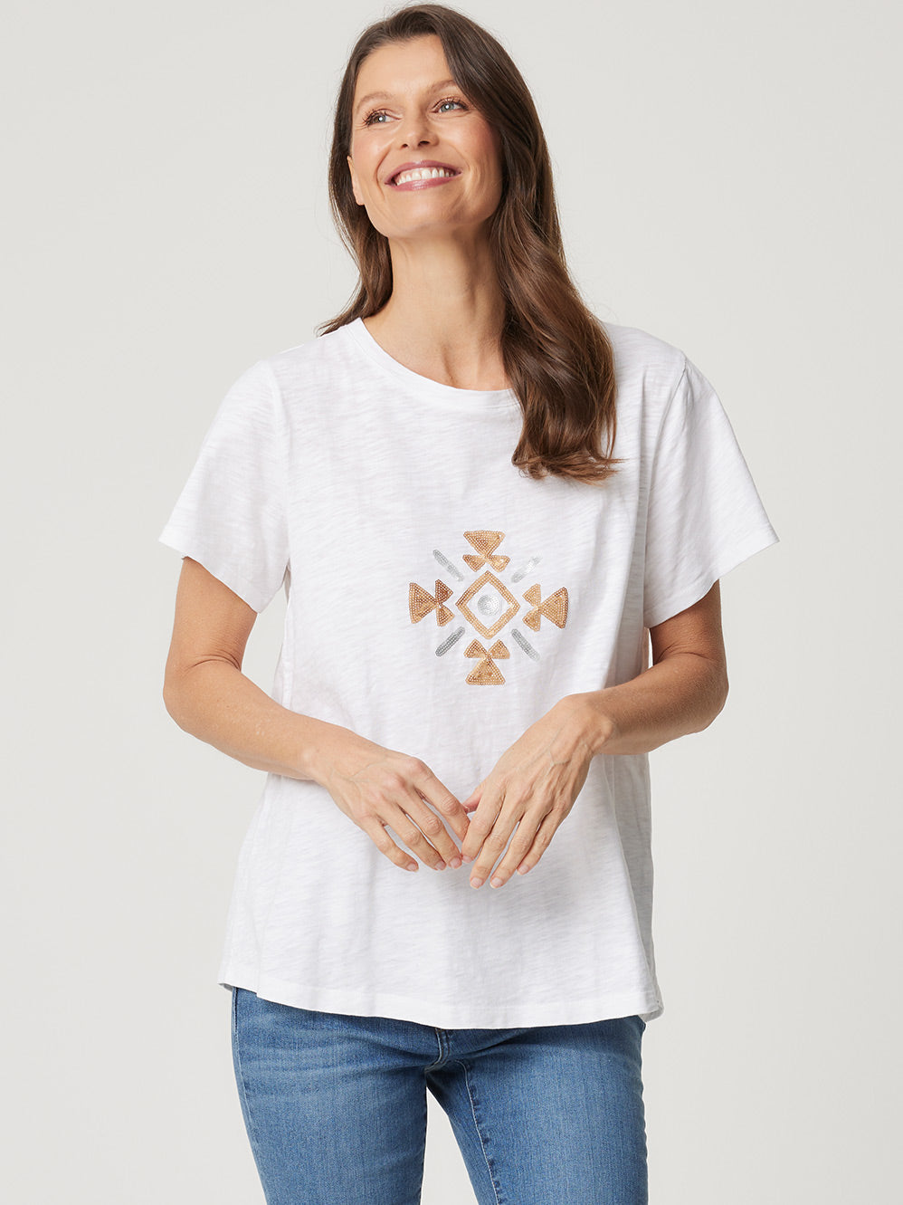 ENNI IKAT SEQUIN TEE