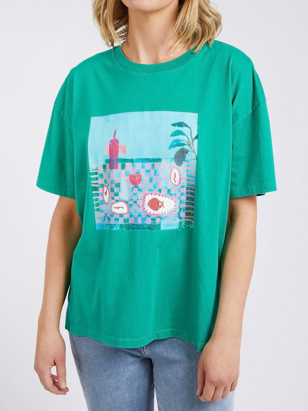 ELM X JANEY FORBES ISLAND IN THE SUN TEE