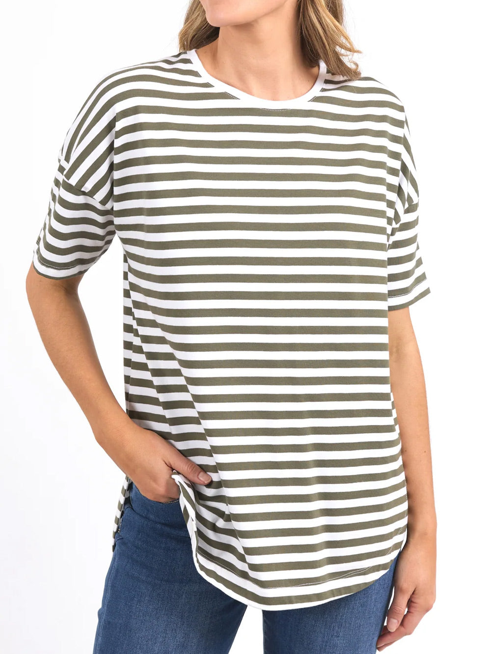 ELM LAUREN SHORT SLEEVE STRIPE TEE