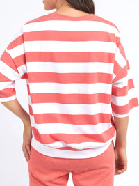 ELM MAZIE BLOCK STRIPE SWEAT