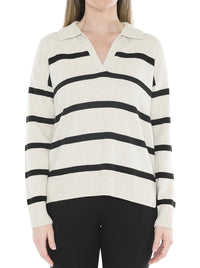 JUMP STRIPE COLLAR KNIT