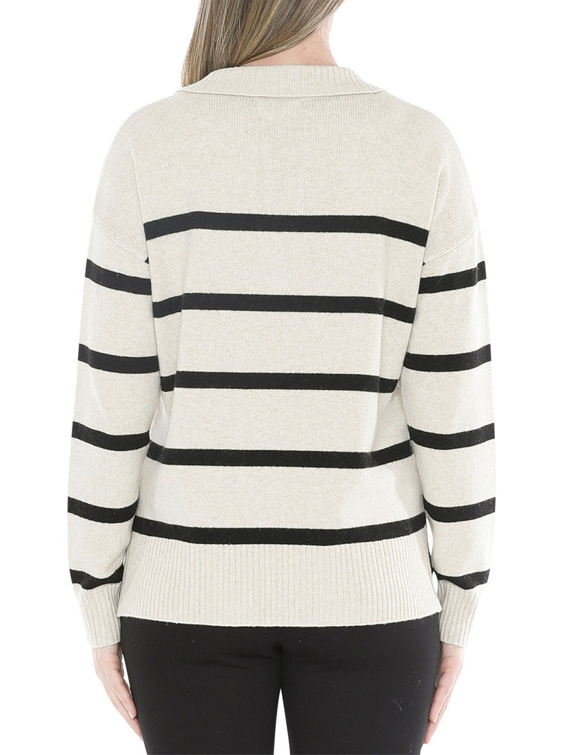 JUMP STRIPE COLLAR KNIT