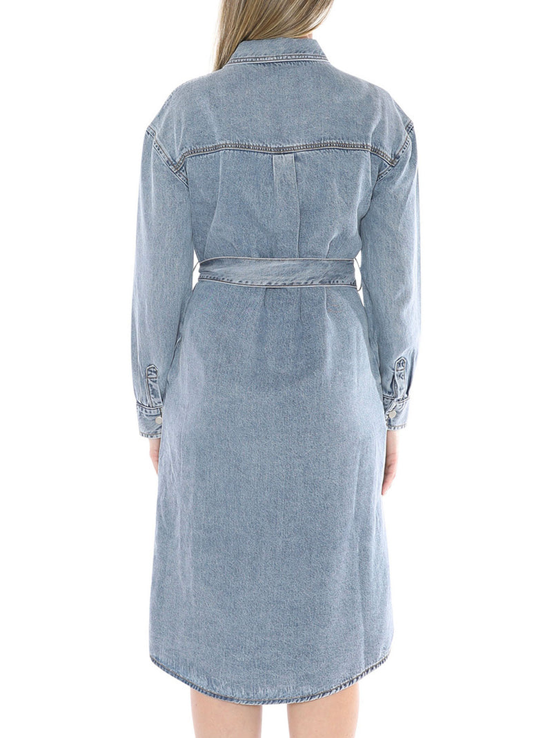 JUMP SOFT DENIM TIE DRESS