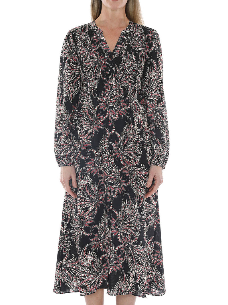 JUMP DITZY PAISLEY SHIRRED DRESS