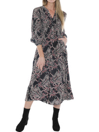 JUMP DITZY PAISLEY SHIRRED DRESS