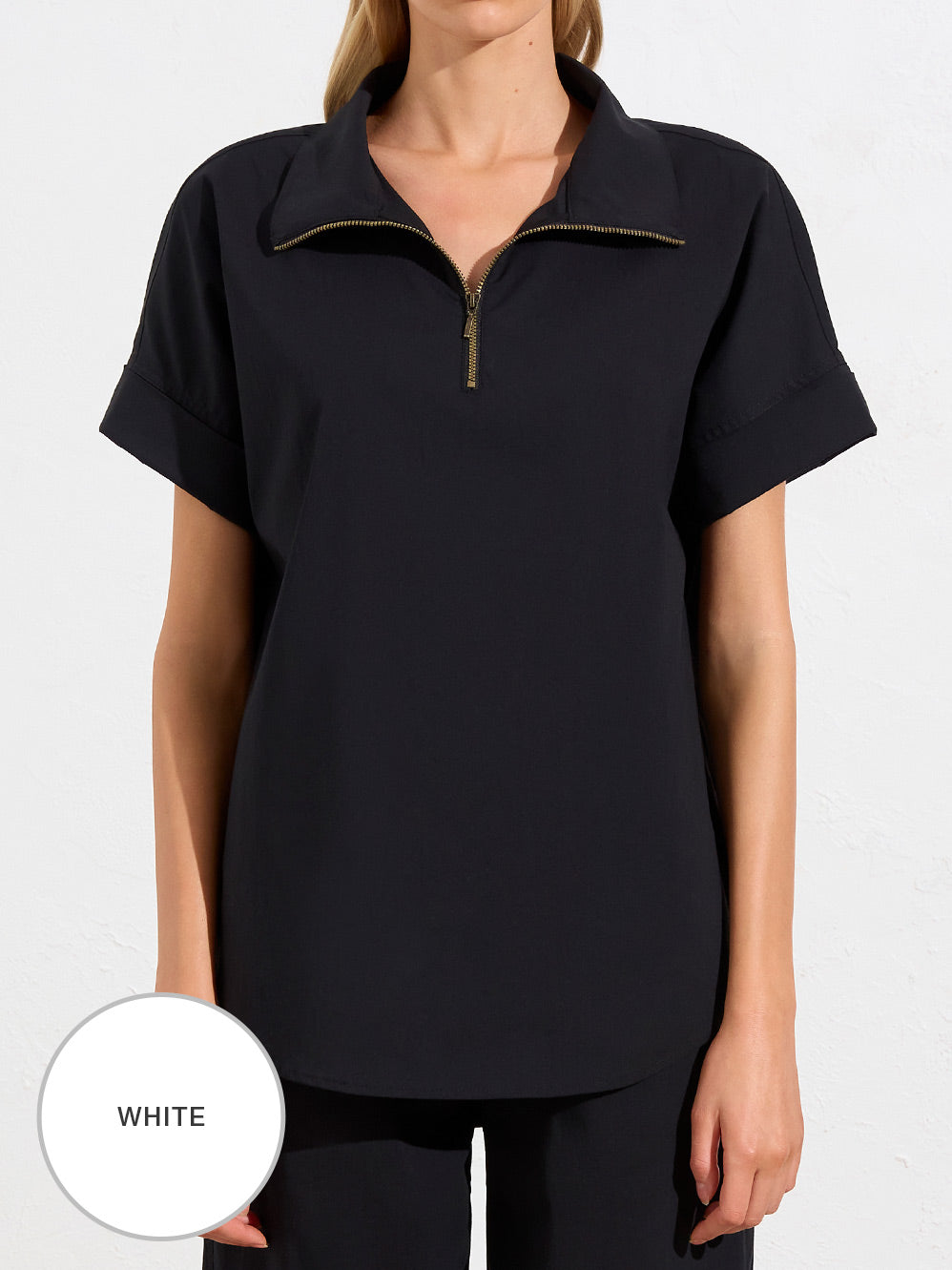 MELA PURDIE HALF ZIP BLOUSE