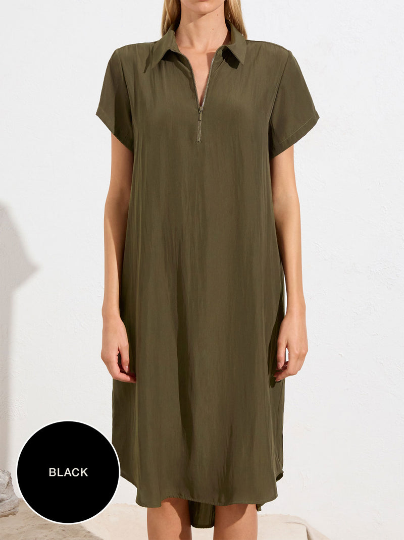 MELA PURDIE SS ZIP DRESS