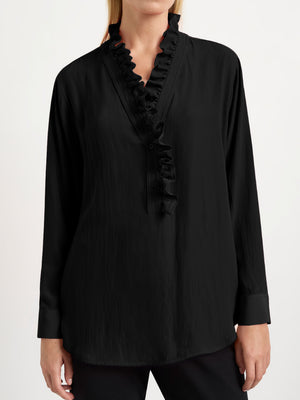 MELA PURDIE FRILL NECK BLOUSE