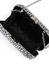 OLGA BERG CASEY HOT FIX ENCRUSTED CLUTCH