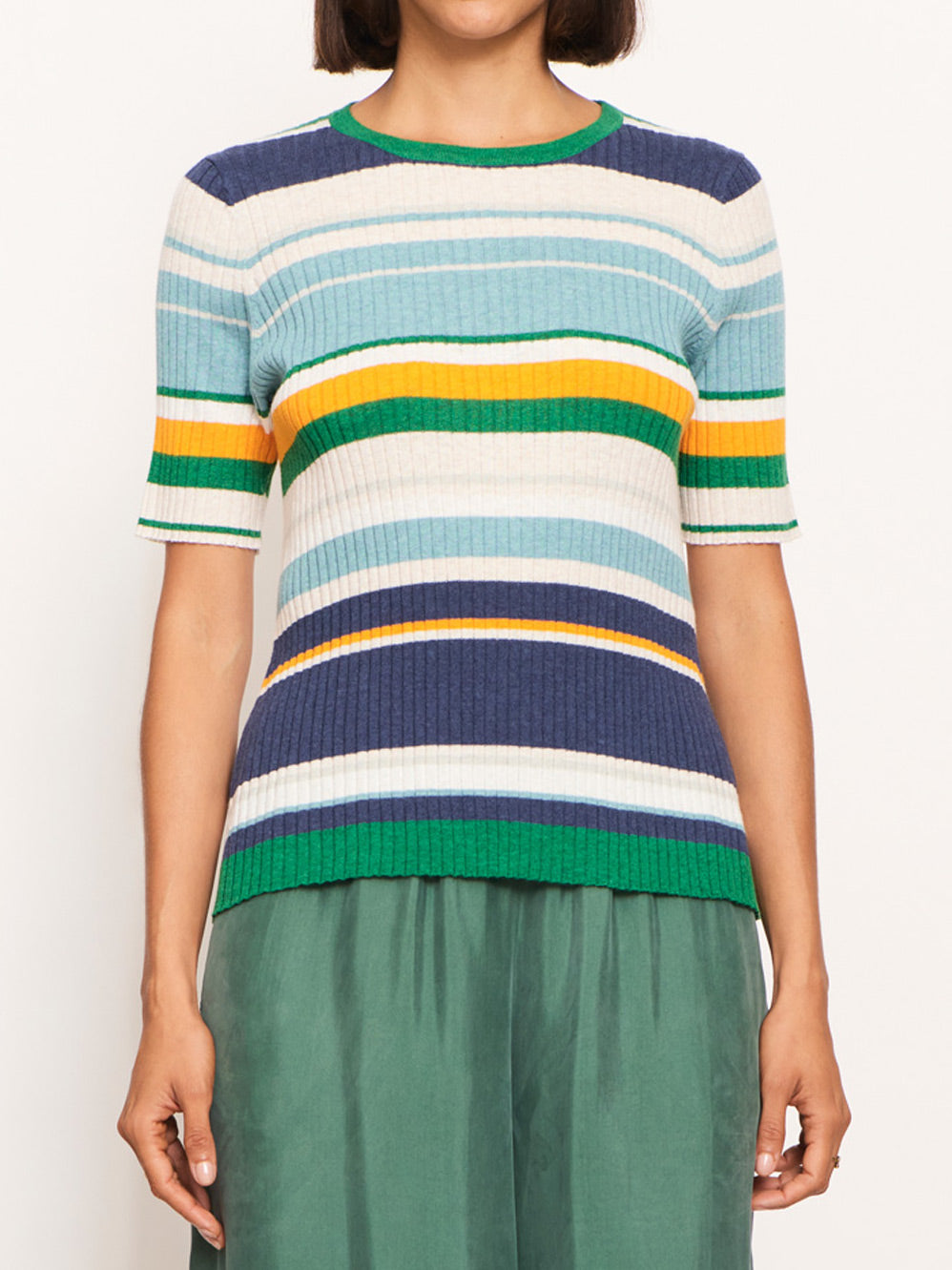 POL MULTI STRIPE KNIT TEE