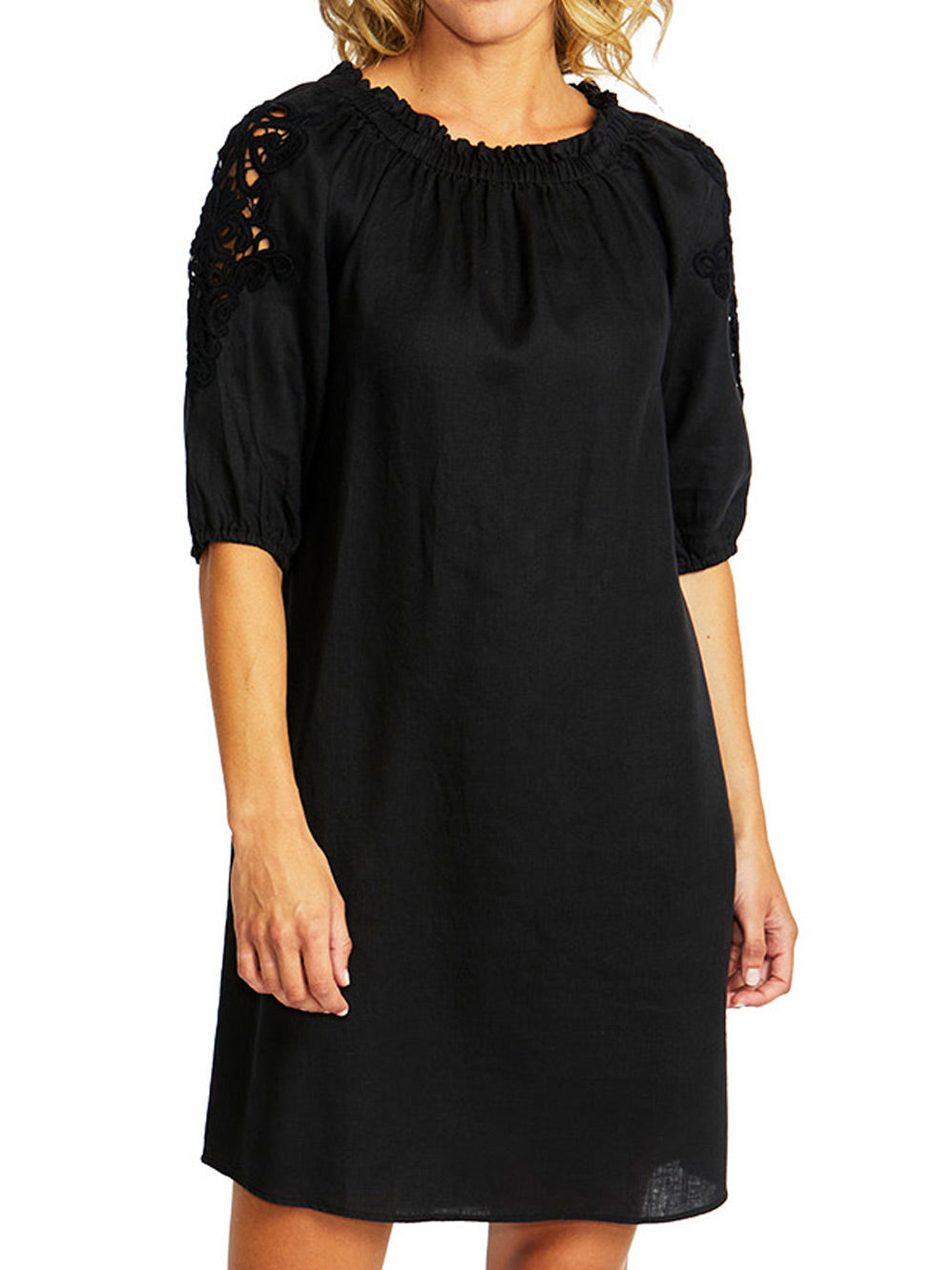 PINGPONG JOJO LINEN LACE TRIM DRESS