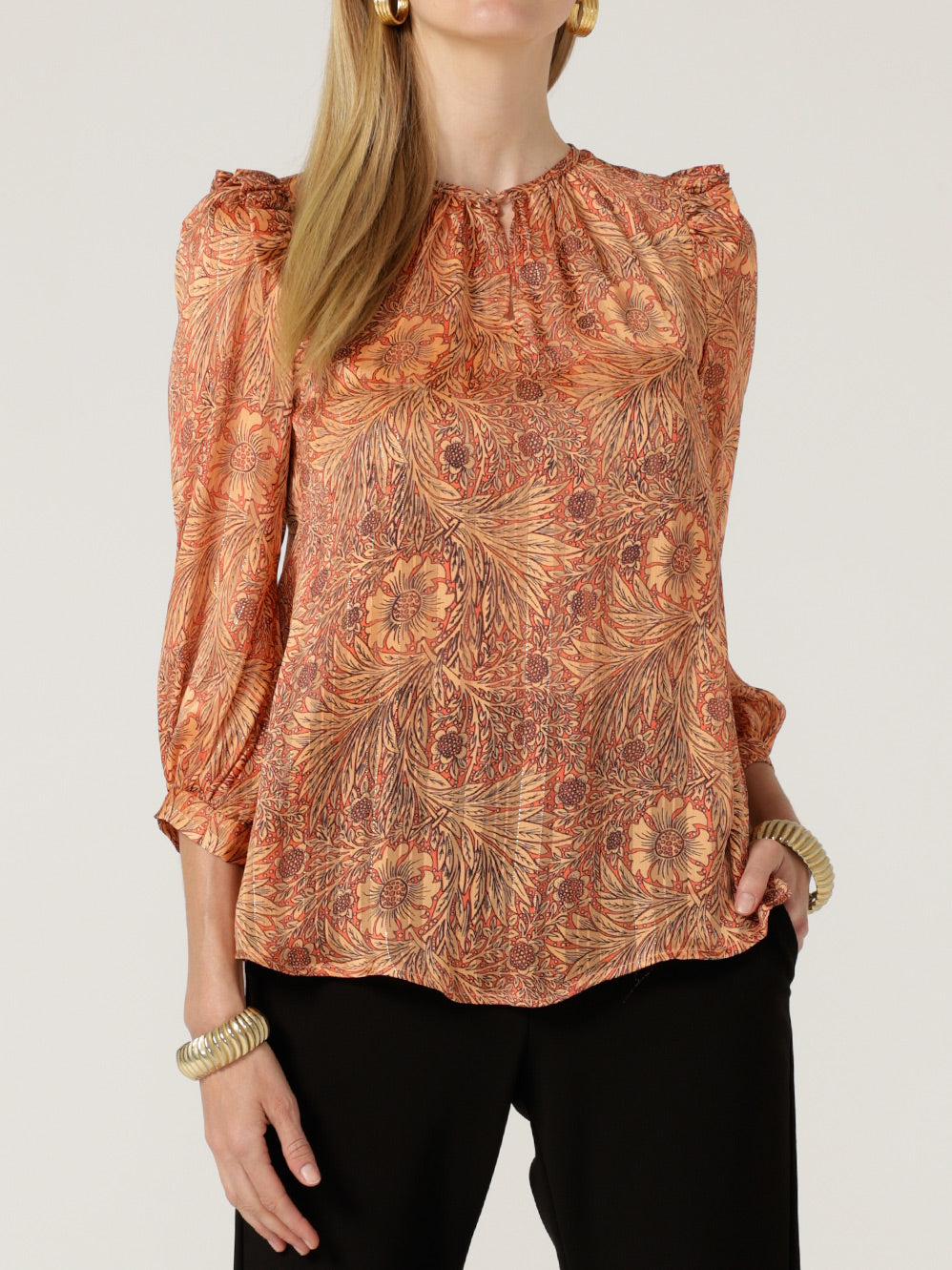 SACHA DRAKE BALTIMORE ORIOLE BLOUSE