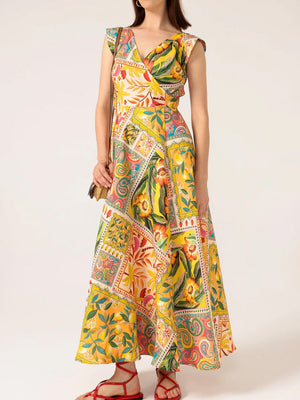 SACHA DRAKE CANARY MAXI WRAP DRESS