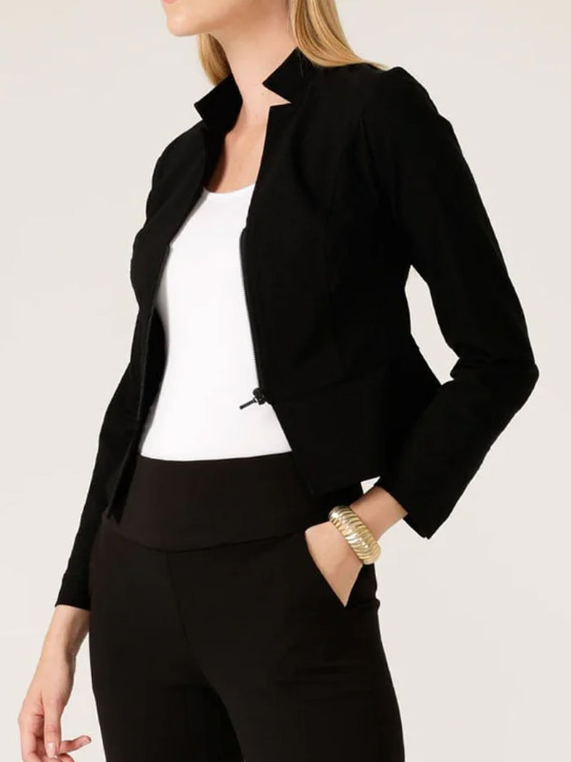 SACHA DRAKE FRONT ZIP PEPLUM JACKET