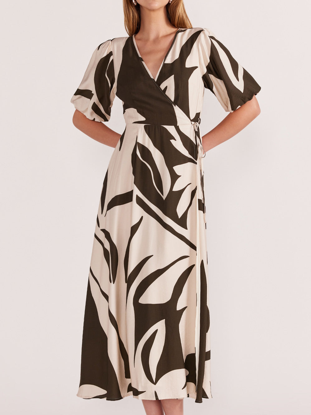 STAPLE ARCADIA WRAP MIDI DRESS