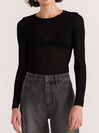 STAPLE THE LABEL ASTA SHEER KNIT TOP