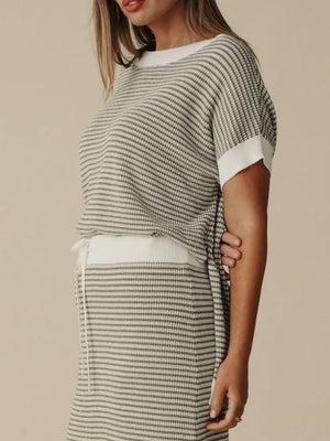 TALAMAYA LATTICE SHORT SLEEVE PULLOVER