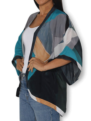 THE ARTISTS LABEL MOON TIDE LIGHT SILK KIMONO