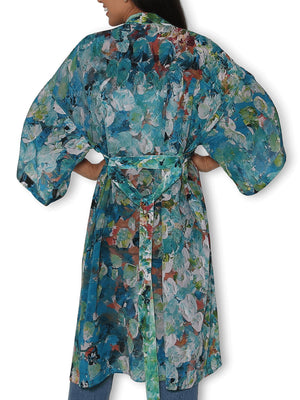 THE ARTISTS LABEL BELLFLOWERS OF ITALY LONG SILK KIMONO