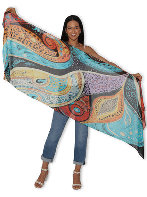 THE ARTISTS LABEL PSYCHEDELIC PAISLEY SCARF