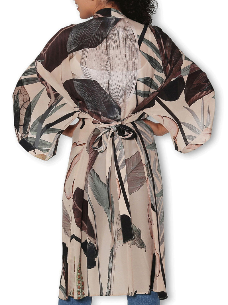 THE ARTISTS LABEL RADIO GARDEN LONG SILK KIMONO