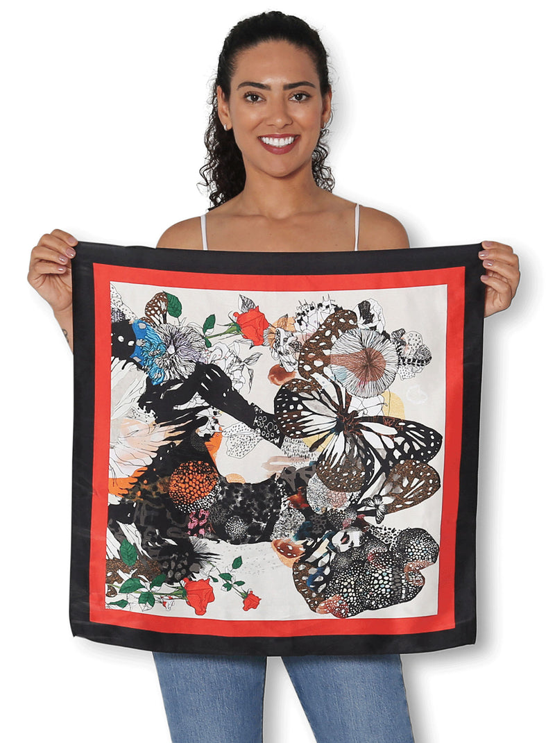 THE ARTISTS LABEL PARTENOPE SILK SQUARE SCARF