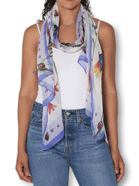 THE ARTISTS LABEL THE BLUE GARDEN SCARF