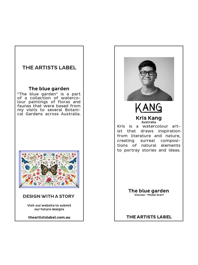 THE ARTISTS LABEL THE BLUE GARDEN SCARF