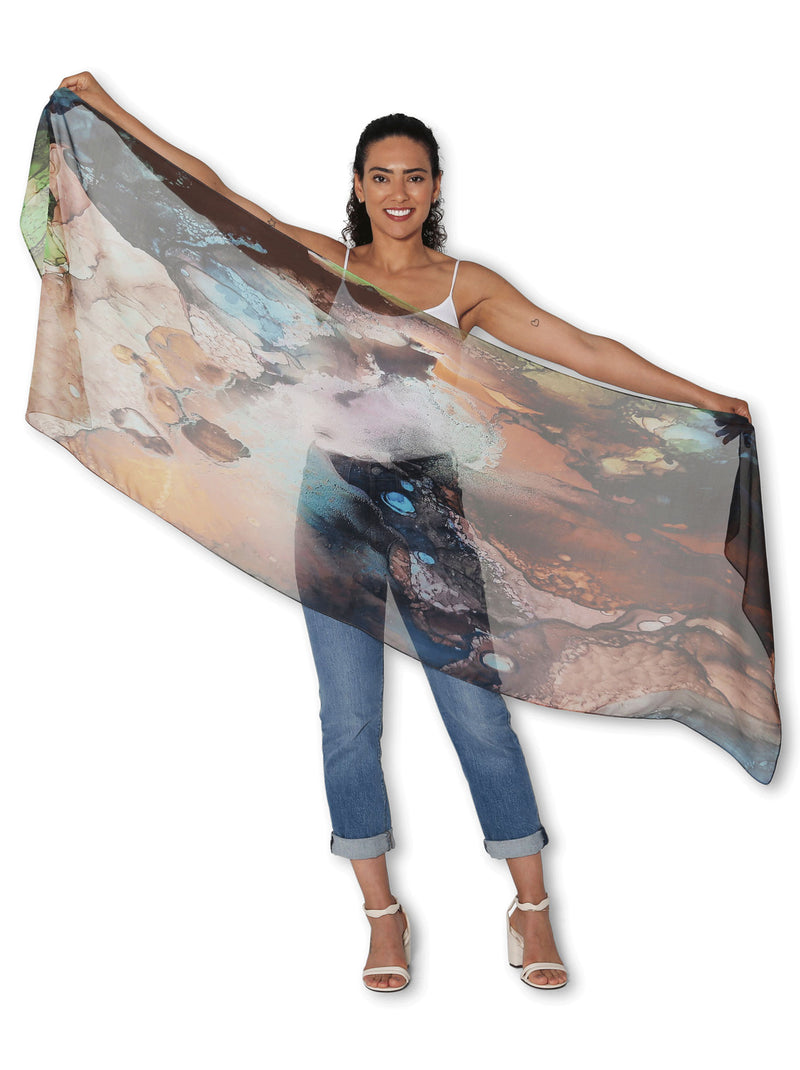 THE ARTISTS LABEL AETHEREIA'S TAPESTRY SILK SCARF