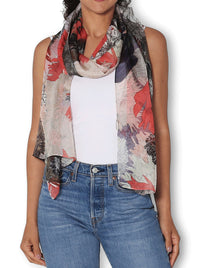 THE ARTISTS LABEL CHINE BLOOM SILK SCARF