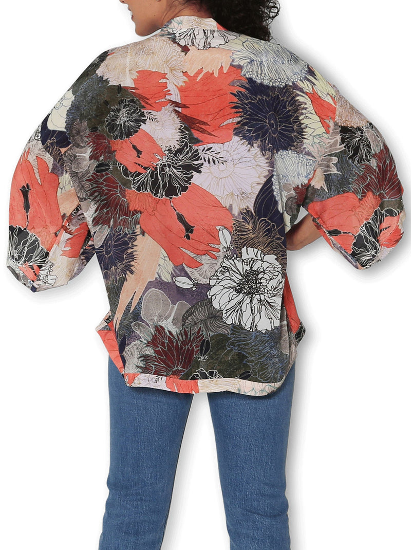 THE ARTISTS LABEL CHINE BLOOM SILK KIMONO