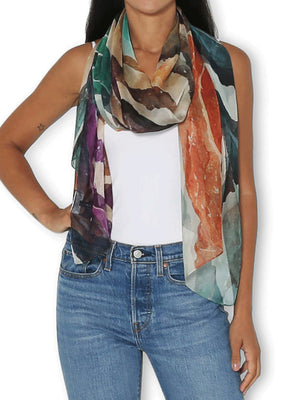 THE ARTISTS LABEL EARTHEN RAINBOW SILK SCARF