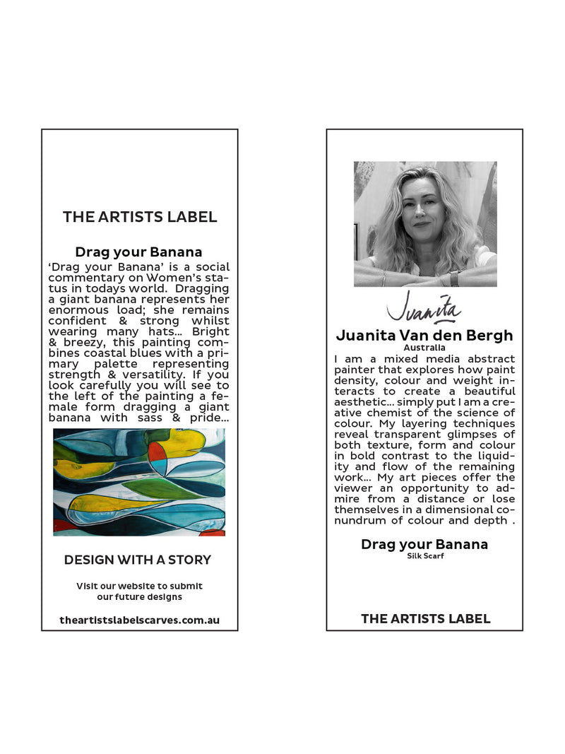 THE ARTISTS LABEL DRAG YOUR BANANA SILK SCARF