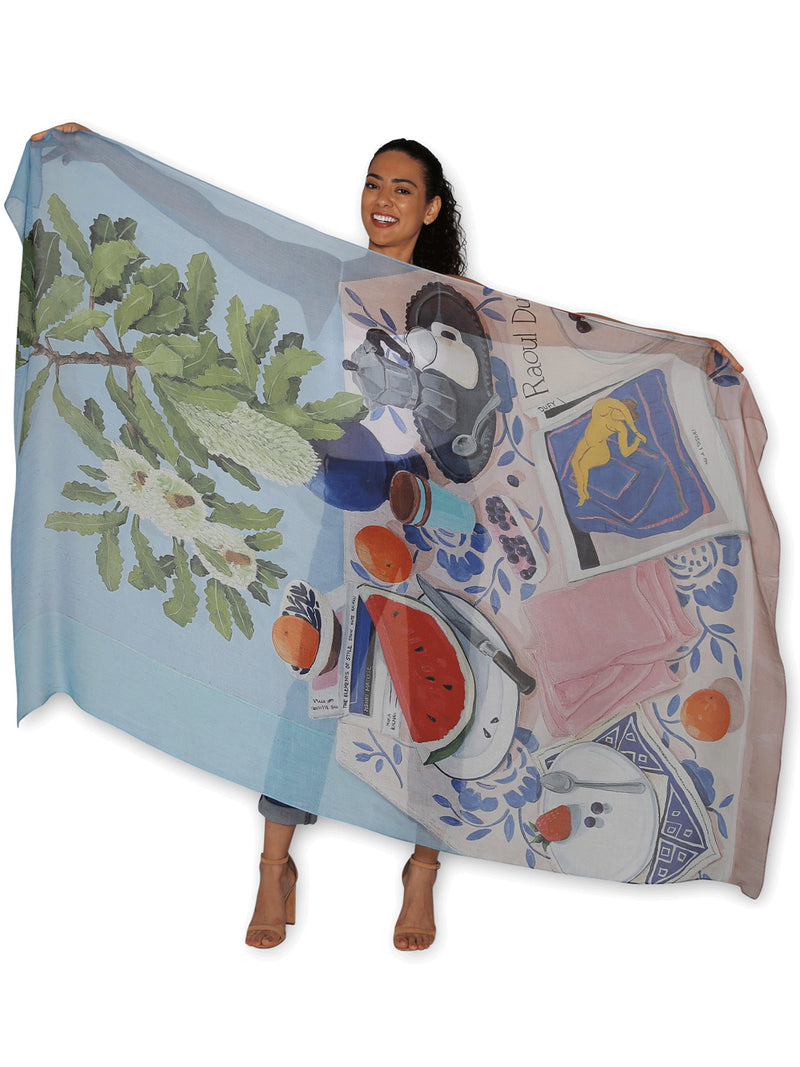 THE ARTISTS LABEL SUMMER DAYS & SWEET MEMORIES SILK SCARF