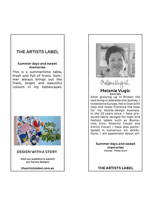 THE ARTISTS LABEL SUMMER DAYS & SWEET MEMORIES SILK SCARF