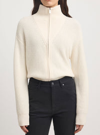 TOORALLIE ZIP THROUGH RIB KNIT