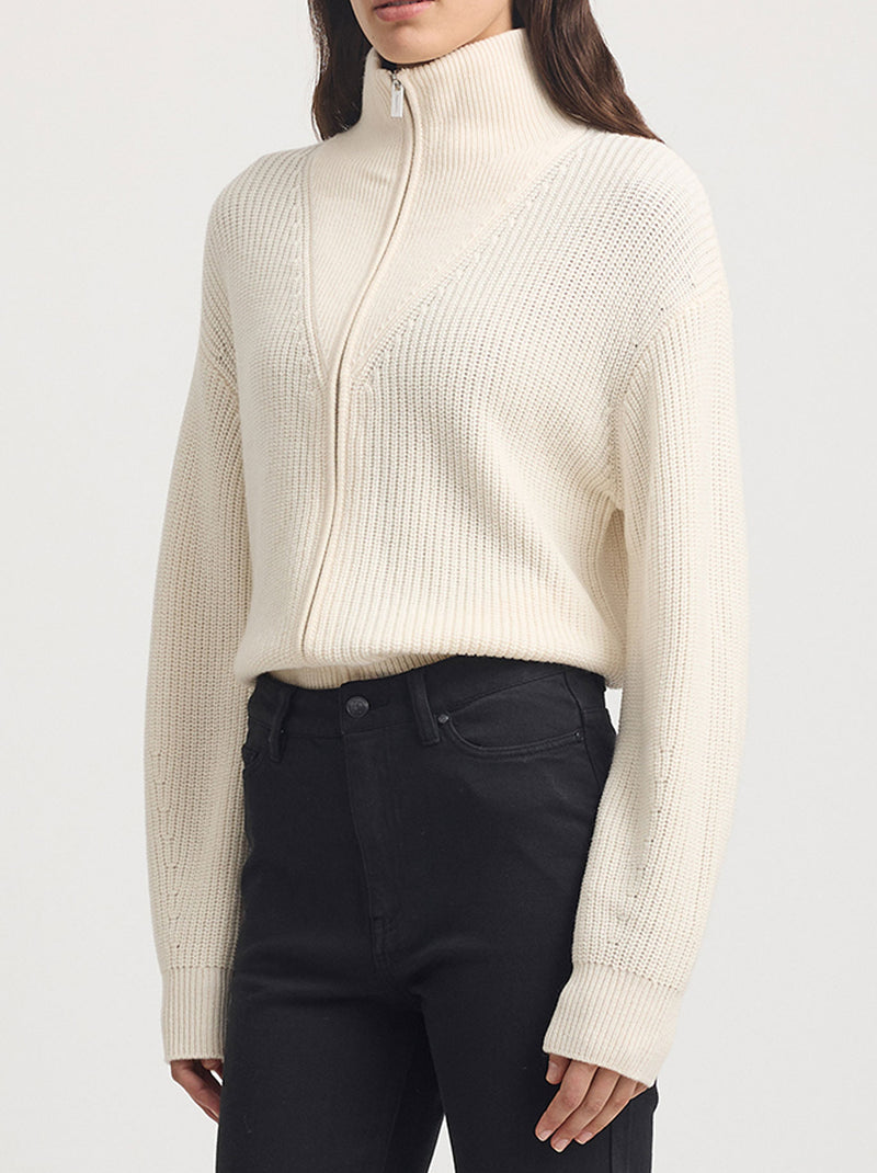 TOORALLIE ZIP THROUGH RIB KNIT