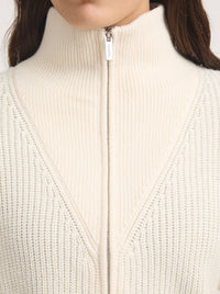 TOORALLIE ZIP THROUGH RIB KNIT